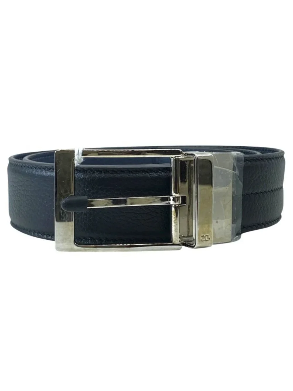 Dior Logo Buckle Belt Leather Black Daily Practical